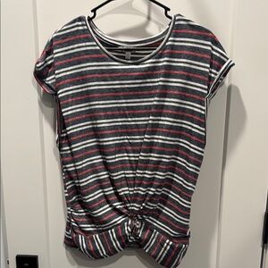Striped Knot-Front Top